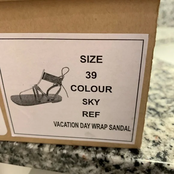 NWB FREE PEOPLE Vacation Day Wrap Sandal in Sky size 39❤️🎉🎄 - Picture 9 of 11
